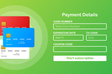 Online payment form. Online digital invoice on smartphone. Vector illustration.