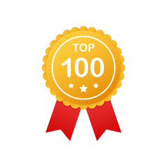 Wall Mural - Top 100 rating badges. Top one hundred Badge, icon, stamp. Vector illustration.