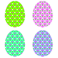 Poster - Easter egg shapes with tulip pattern