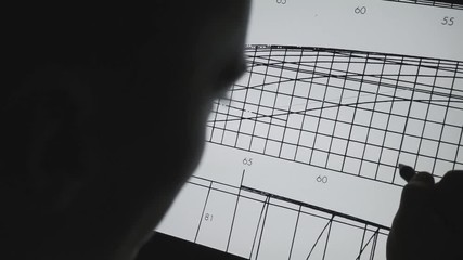 Wall Mural - young designer architect using creative pen display tablet working at night office. using interactiv