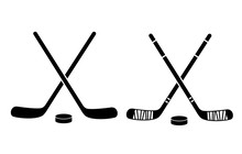 Hockey Stick Flat Icon On White Background