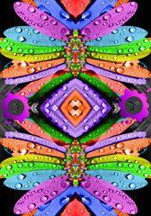 Poster - Artistic computer generated multicolored smooth abstract fractals artwork background