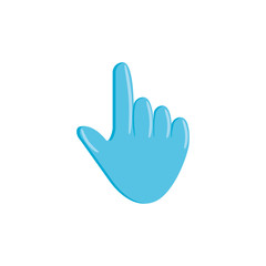 Sticker - hand touching isolated icon