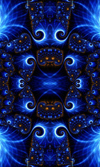 Poster - Artistic abstract computer generated colorful fractals artwork background