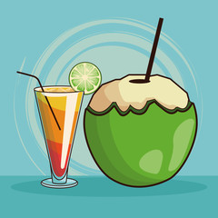 Sticker - tropical cocktail poster