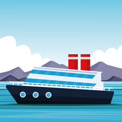 Poster - cruise ship cartoon