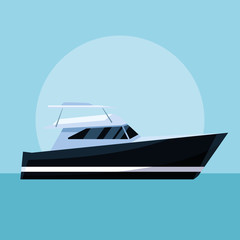 Poster - yacht boat cartoon