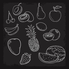 Wall Mural - hand drawn fruits