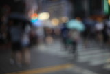 Fototapeta Miasto - Blur view of People cross the street, Taipei Taiwan