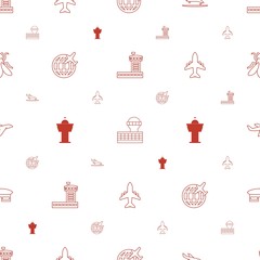 Sticker - flight icons pattern seamless white background