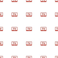 Poster - TV icon pattern seamless white background