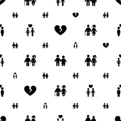 Sticker - relationship icons pattern seamless white background