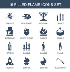 Poster - 16 flame icons