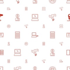 Poster - electronic icons pattern seamless white background