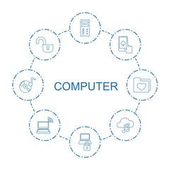 Aufkleber - 8 computer icons