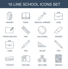 Poster - 16 school icons