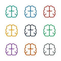 Poster - brain icon white background