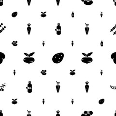 Poster - vegetable icons pattern seamless white background