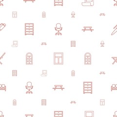 Poster - interior icons pattern seamless white background