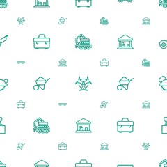 Sticker - industrial icons pattern seamless white background