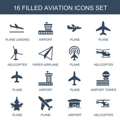 Poster - 16 aviation icons