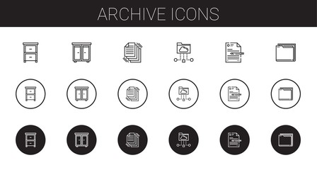 Poster - archive icons set