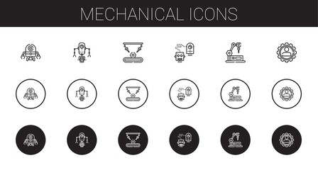 Wall Mural - mechanical icons set