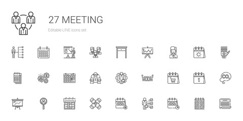 Poster - meeting icons set