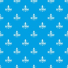 Poster - Process 3d printing pattern vector seamless blue repeat for any use