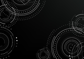 Abstract Circular Patterned Background - Modern Geometric Black and White Illustration, Vector