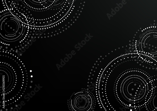 Abstract Circular Patterned Background - Modern Geometric Black and White Ill...