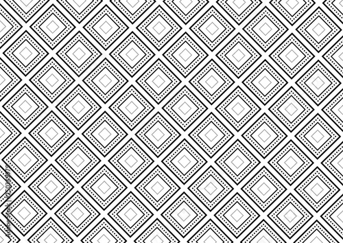 Seamless Geometric Pattern Background - Abstract Squared Illustration, Black ...