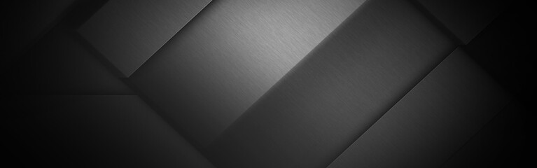 Dark gray background, brushed metal texture