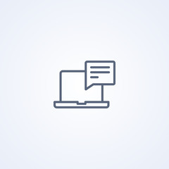 Poster - Laptop notification, vector best gray line icon