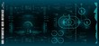 © PALERM089 - HUD futuristic blue user interface, target. Dashboard display virtual reality technology screen