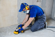 © Kadmy - concrete floor surface grinding by angle grinder machine