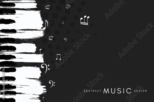 Dekoracja na wymiar  plakat-koncertu-fortepianowego-koncepcyjna-ilustracja-muzyki-streszczenie-styl-czarne-tlo-z-reka