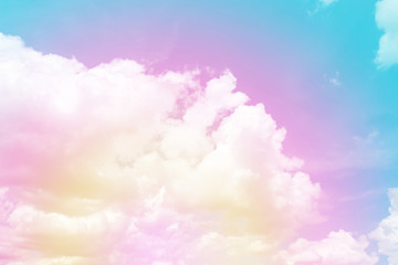 Wall Mural - Cloud and sky with a pastel colored. Nature fancy abstract background