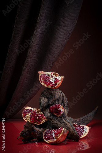 Modern Creative Food Photography Pieces Of Ripe Pomegranate Shooting In Low Key Style Stock Photo Adobe Stock Modern Creative Food Photography Pieces Of Ripe Pomegranate Shooting In Low Key Style Stock Photo Adobe Stock