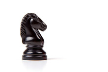 Metallic Horse Chess Game Piece Alone Isolated On White Background