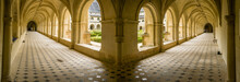Large Panorama Of Porches And Arches In A Convent In France