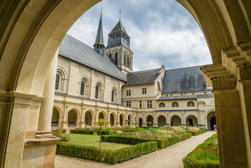 fontevraud abbey court and gardens in france