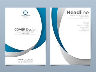Wall Mural - blue corporate identity cover business vector design, flyer brochure advertising abstract background