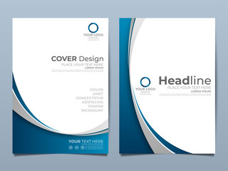 Wall Mural - blue corporate identity cover business vector design, flyer brochure advertising abstract background