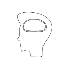 human brain icon. Element of Human parts for mobile concept and web apps icon. Outline, thin line icon for website design and development, app development