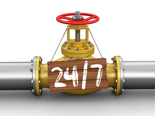 Poster - Pipeline with 24/7. Image with clipping path