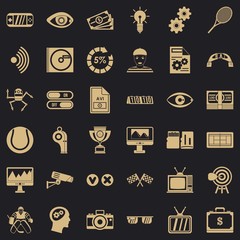 Poster - Video film icons set. Simple style of 36 video film vector icons for web for any design