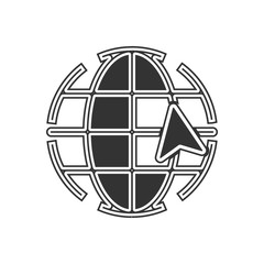 Fototapete - global cursor icon. Element of navigation for mobile concept and web apps icon. Glyph, flat icon for website design and development, app development