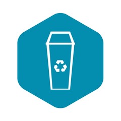 Poster - Trash can icon in simple style isolated on white background