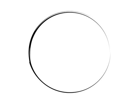 Grunge circle.Grunge oval shape.Grunge ink circle.Grunge brush made circle.